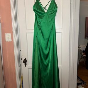 Elegant Green Evening Dress Michael Costello x Revolve Size M